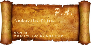 Paukovits Alina névjegykártya